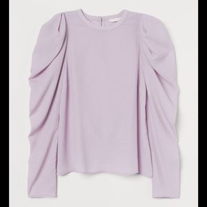 NWT H&M long puff sleeve light purple